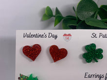 Load image into Gallery viewer, Holiday Earrings Acrylic Studs Through the Year Multi-set