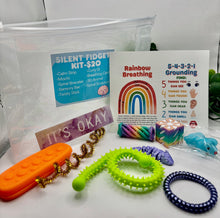 Load image into Gallery viewer, Silent Fidget Kit Fidgets Twisty Stick Sensory Bar Spiral Bracelet 3D Animal Rainbow Breathing 5-4-3-2-1 Grounding