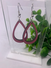 Load image into Gallery viewer, Wooden Open Teardrop Dangle Earrings-Multiple Color Variations
