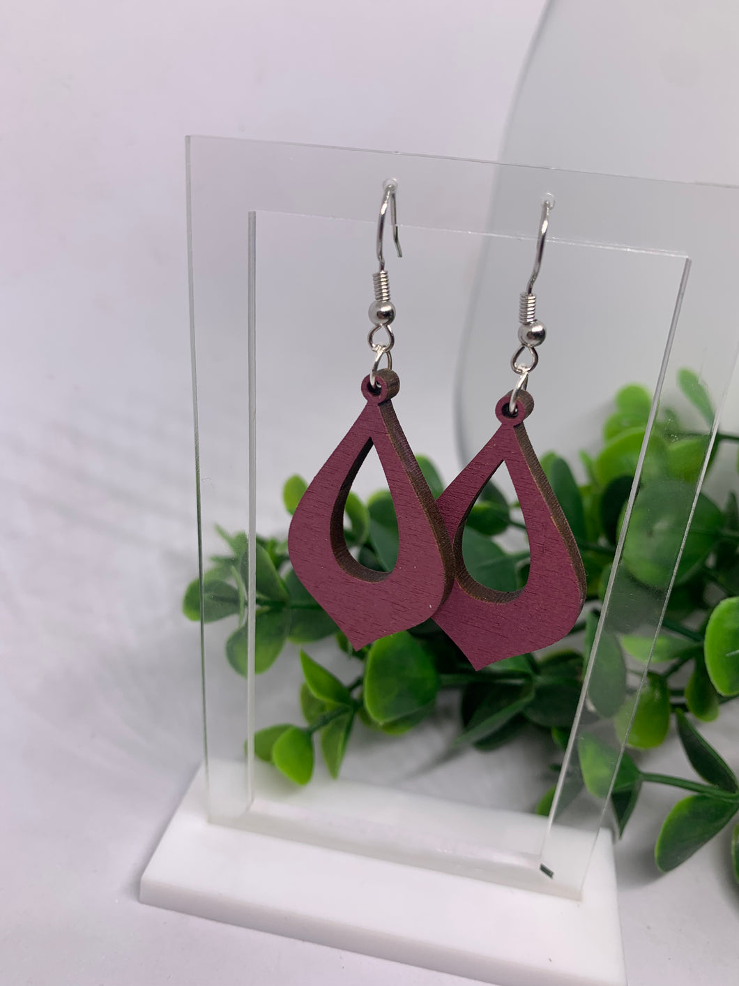Moroccan-Inspired Wooden Dangle Earrings-Multiple Color Variations Available