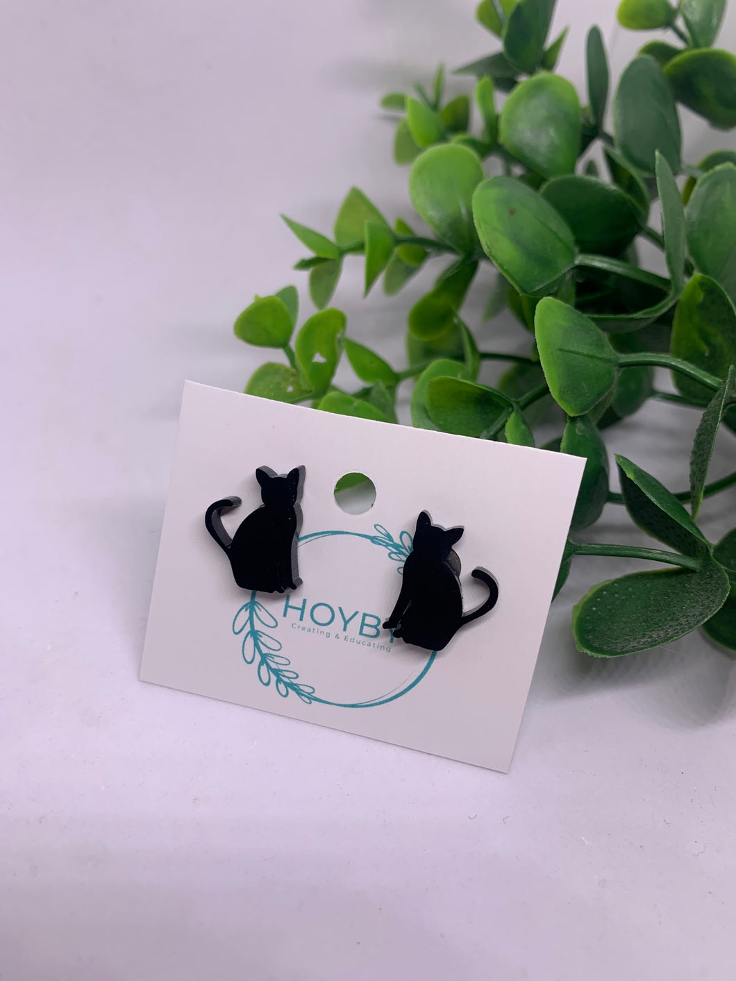 Acrylic Black Cat Studs