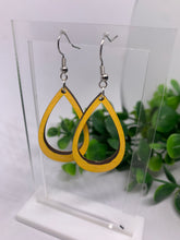 Load image into Gallery viewer, Wooden Open Teardrop Dangle Earrings-Multiple Color Variations
