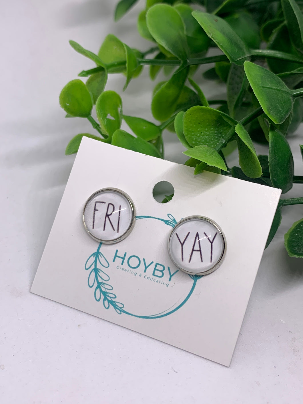 FriYay Friday 12mm Stud Earrings