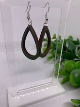 Load image into Gallery viewer, Wooden Open Teardrop Dangle Earrings-Multiple Color Variations
