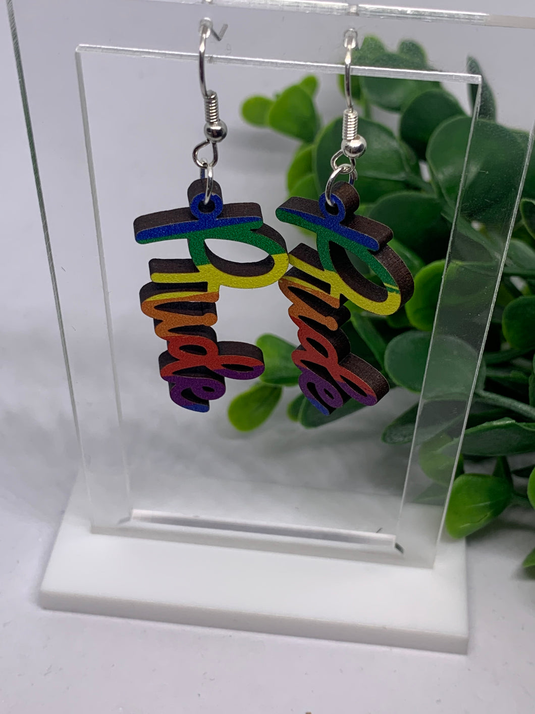 Printed Wood Rainbow Stripe 