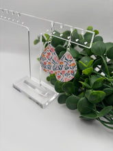 Load image into Gallery viewer, Acrylic Tulip Print Dangle Earrings White Background Spring
