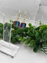 Load image into Gallery viewer, Metal Gold Small Watercolor Dangle Earrings
