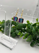Load image into Gallery viewer, Metal Gold Small Watercolor Dangle Earrings

