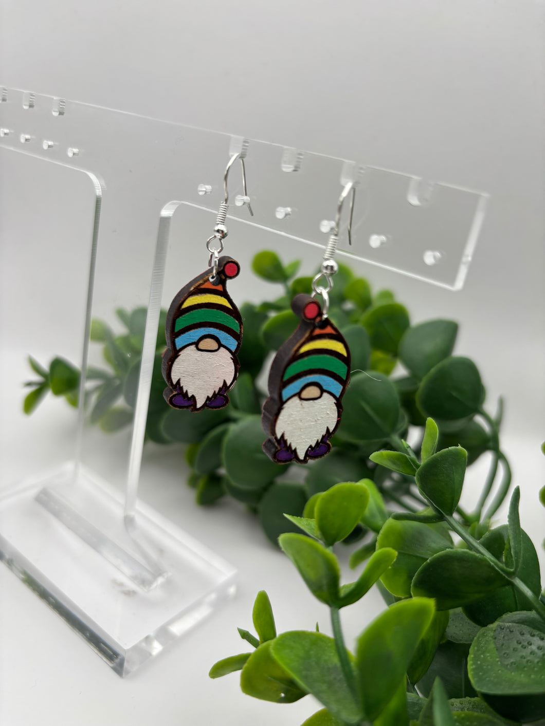 Wooden Handpainted Gnome Dangles-Multiple Variations