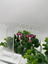 Load image into Gallery viewer, Wooden Handpainted Cow with Pink Bow Dangles
