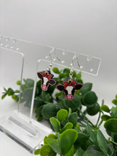 Load image into Gallery viewer, Wooden Handpainted Cow with Bandana Dangles
