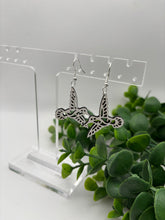 Load image into Gallery viewer, Wooden Hummingbird Intricate Cutout Dangles-Multiple Variations
