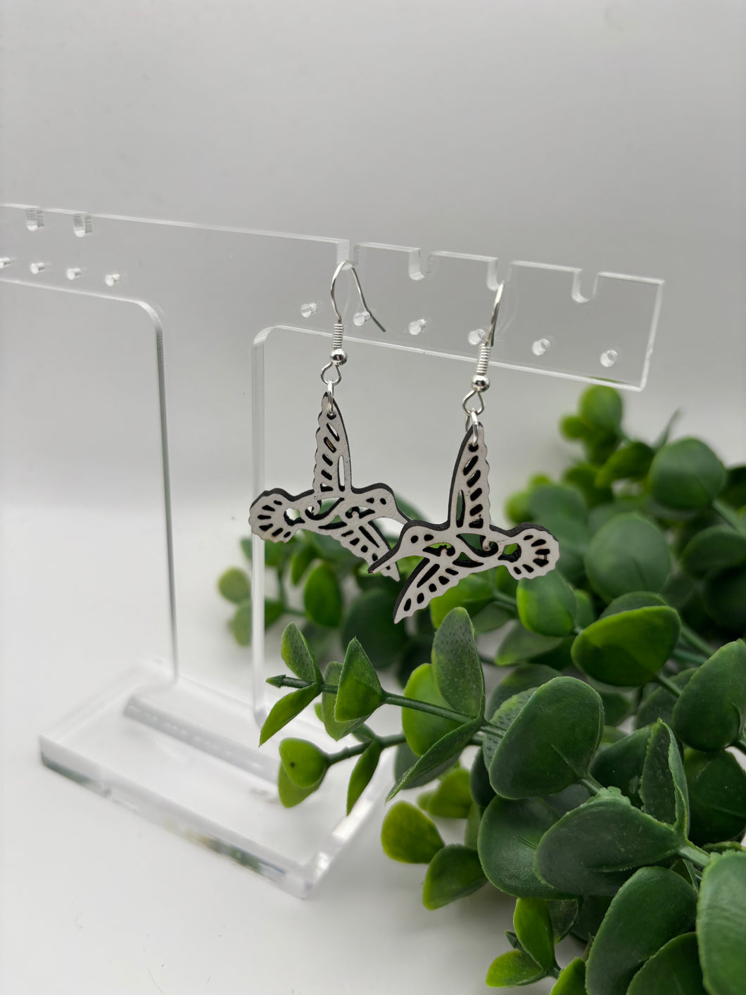 Wooden Hummingbird Intricate Cutout Dangles-Multiple Variations