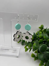Load image into Gallery viewer, Wooden White Flower Dangles with Acrylic Connector-Multiple Variations
