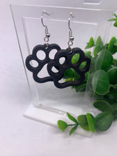 Load image into Gallery viewer, Wooden Paw Print Dangle Earrings-Multiple Varieties
