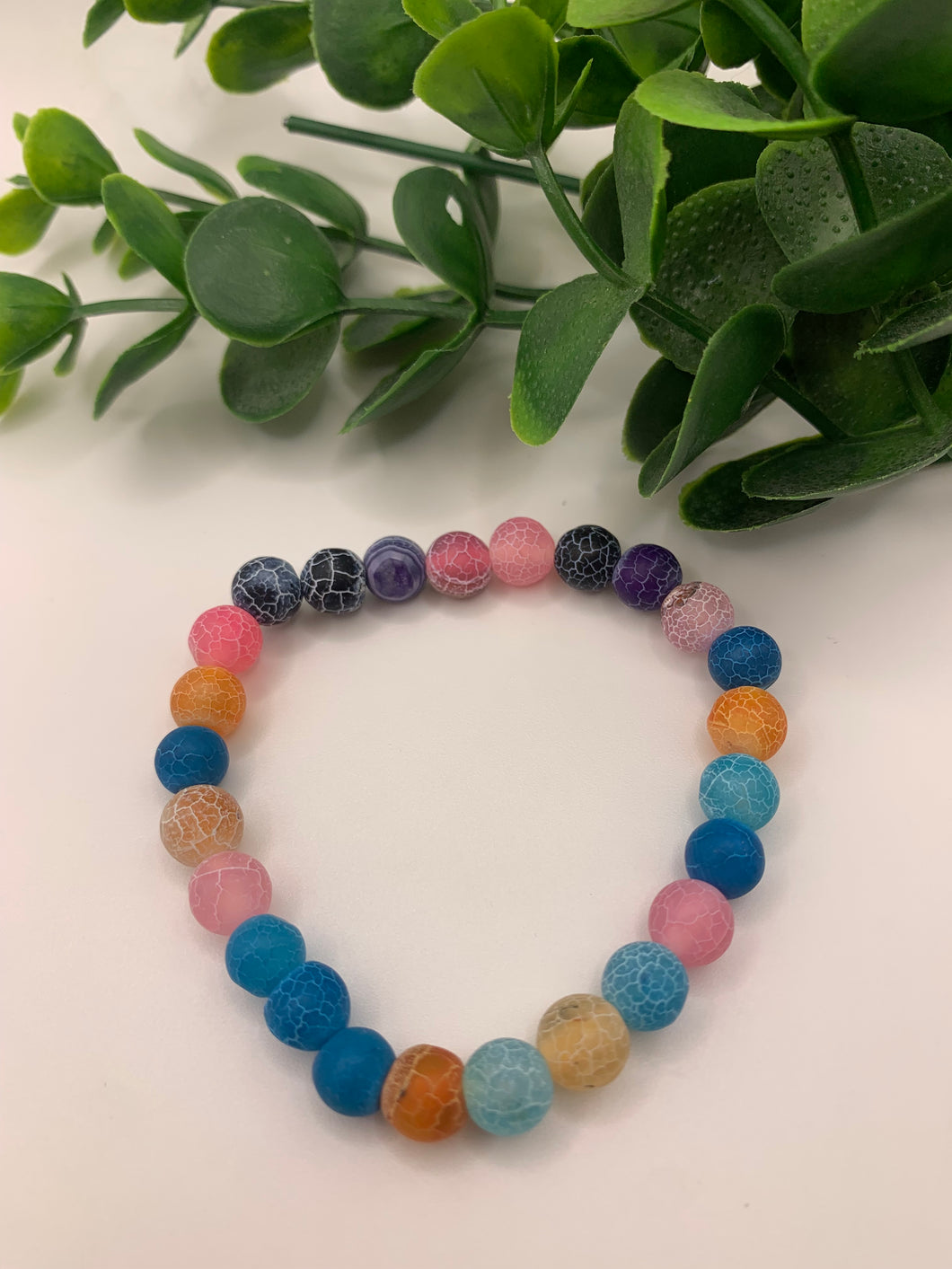 Bracelet-Natural Stone Colorful Frosted