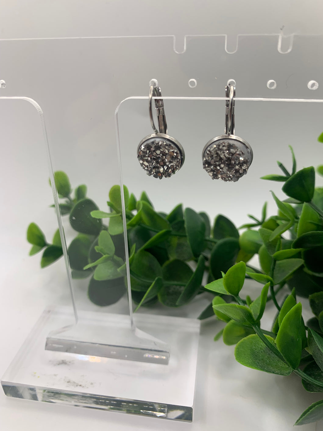 Metal 12mm Druzy Style Leverback Dangles-Multiple Variations