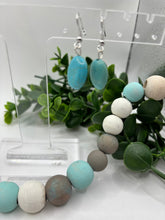 Load image into Gallery viewer, Oval Turquoise Stone Dangle Earrings
