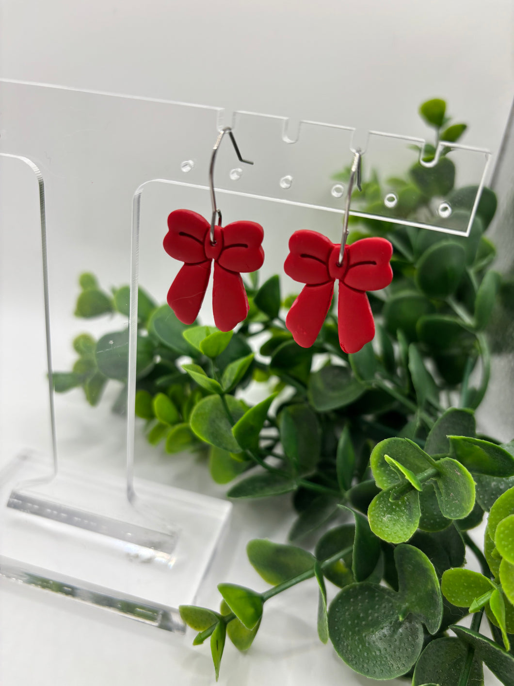 Clay Dangle Earrings Bow-Multiple Color Options