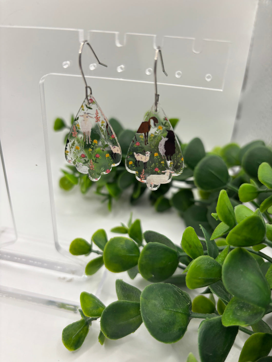 Acrylic Farm Animals  Earrings-goats