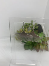 Load image into Gallery viewer, Metal Laser Cut Gingko Leaf Dangle Earrings
