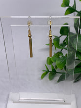 Load image into Gallery viewer, Small Dainty Gold Bar Dangle Earrings
