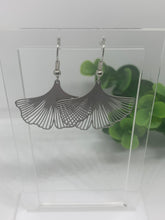 Load image into Gallery viewer, Metal Laser Cut Gingko Leaf Dangle Earrings
