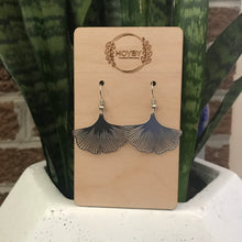 Load image into Gallery viewer, Metal Laser Cut Gingko Leaf Dangle Earrings
